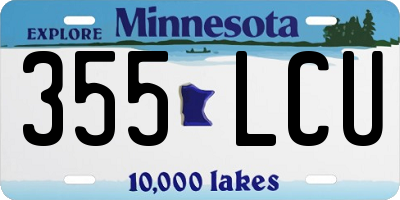 MN license plate 355LCU