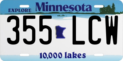 MN license plate 355LCW
