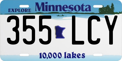 MN license plate 355LCY