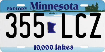 MN license plate 355LCZ