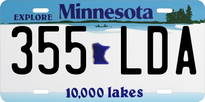 MN license plate 355LDA
