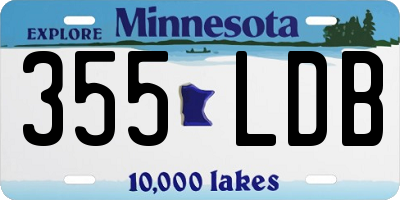MN license plate 355LDB