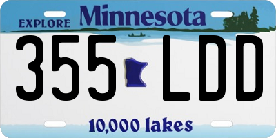 MN license plate 355LDD