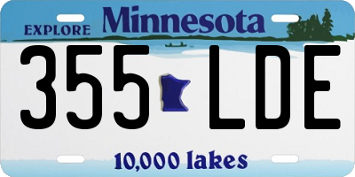 MN license plate 355LDE