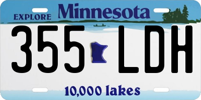 MN license plate 355LDH