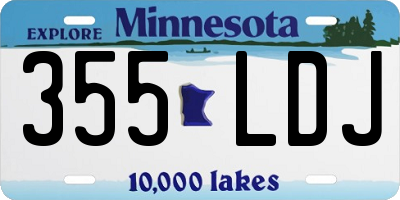 MN license plate 355LDJ