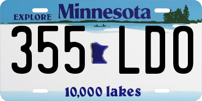 MN license plate 355LDO