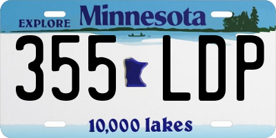 MN license plate 355LDP