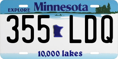 MN license plate 355LDQ