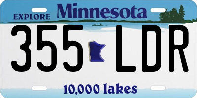 MN license plate 355LDR