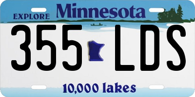 MN license plate 355LDS