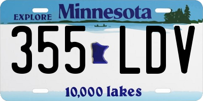 MN license plate 355LDV