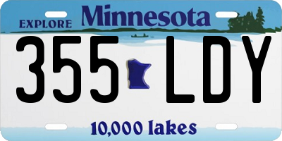 MN license plate 355LDY