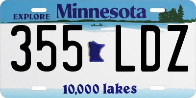 MN license plate 355LDZ