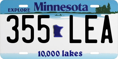 MN license plate 355LEA