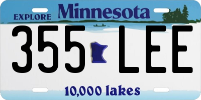 MN license plate 355LEE