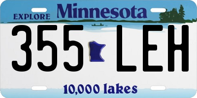 MN license plate 355LEH