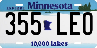 MN license plate 355LEO