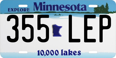 MN license plate 355LEP