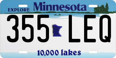 MN license plate 355LEQ