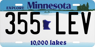 MN license plate 355LEV