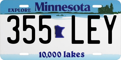 MN license plate 355LEY