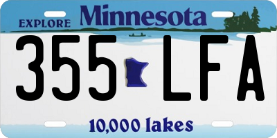 MN license plate 355LFA