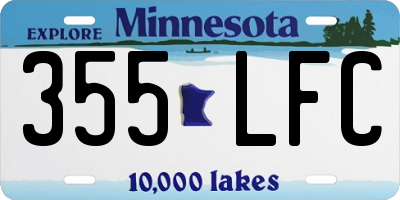 MN license plate 355LFC