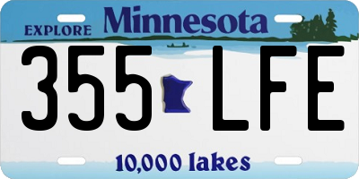 MN license plate 355LFE