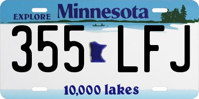 MN license plate 355LFJ