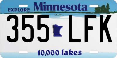 MN license plate 355LFK