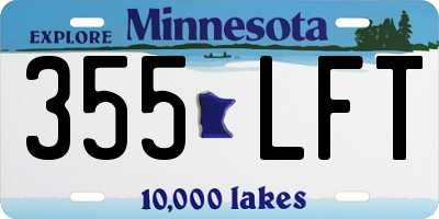 MN license plate 355LFT