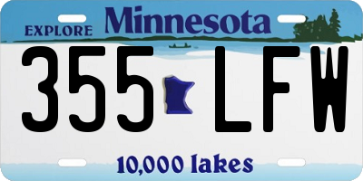 MN license plate 355LFW