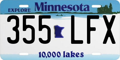 MN license plate 355LFX