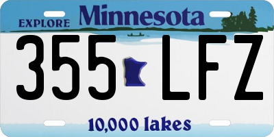 MN license plate 355LFZ