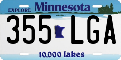 MN license plate 355LGA