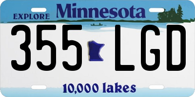 MN license plate 355LGD