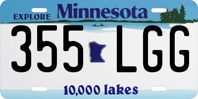 MN license plate 355LGG