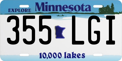 MN license plate 355LGI