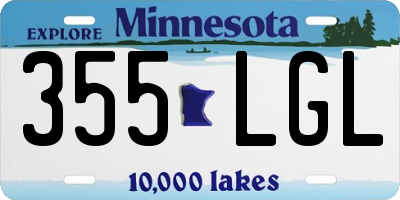 MN license plate 355LGL