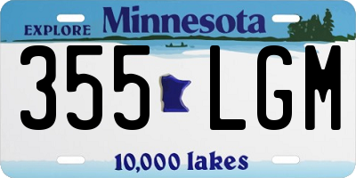MN license plate 355LGM