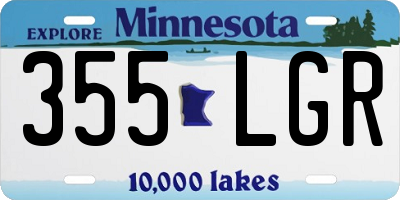 MN license plate 355LGR