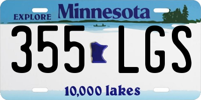 MN license plate 355LGS