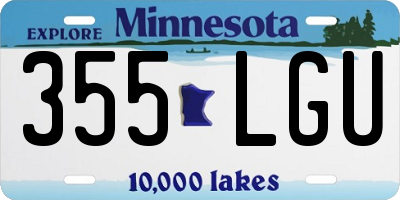 MN license plate 355LGU