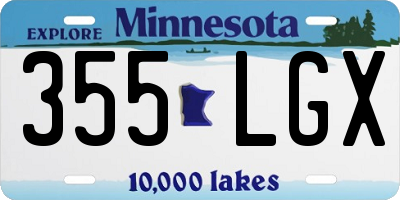 MN license plate 355LGX