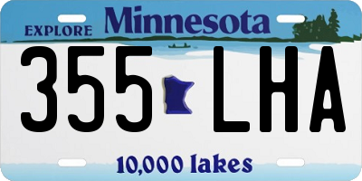 MN license plate 355LHA