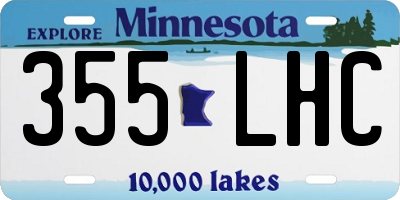 MN license plate 355LHC
