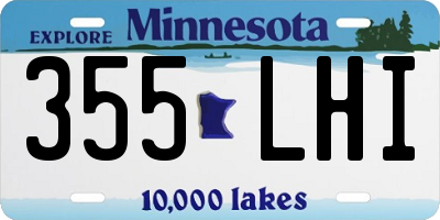 MN license plate 355LHI