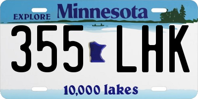 MN license plate 355LHK