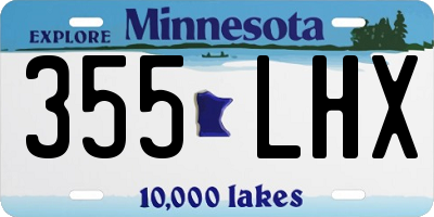 MN license plate 355LHX